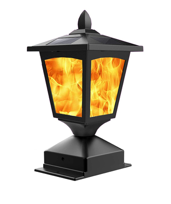 15lm Solar Post Flame Light Outdoor Solar Fence Post Lights Wih Flickering Flame