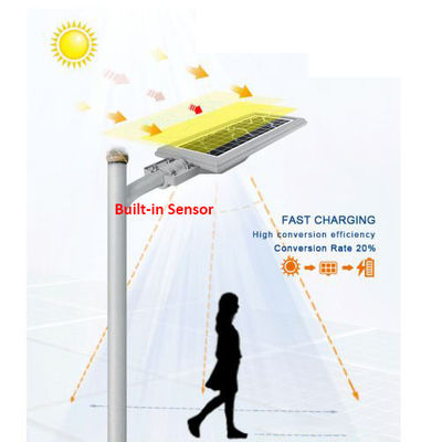 RoHs CB Monocrystalline Solar Panel Pole Light , 600lm Led Solar Street Light 90w